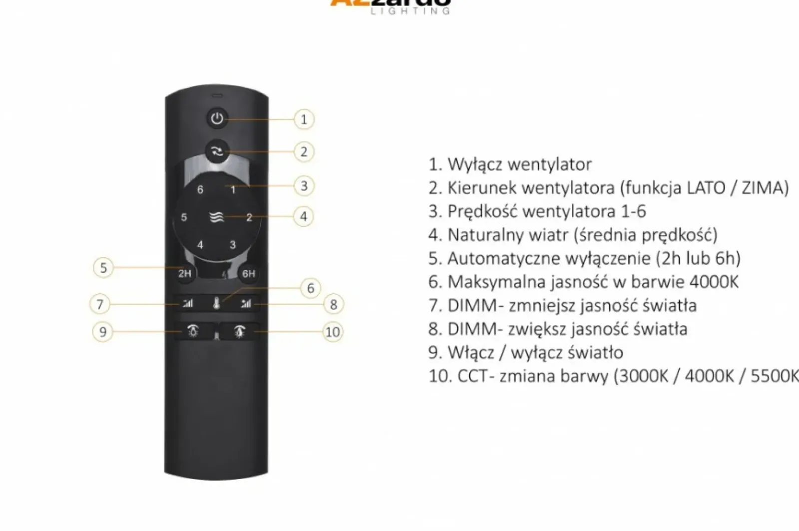 Sklep Kaja Wiatrak sufitowy z lampą LED sterowany AZ4449 VENETI | Kaja* Randole Tradycyjne
