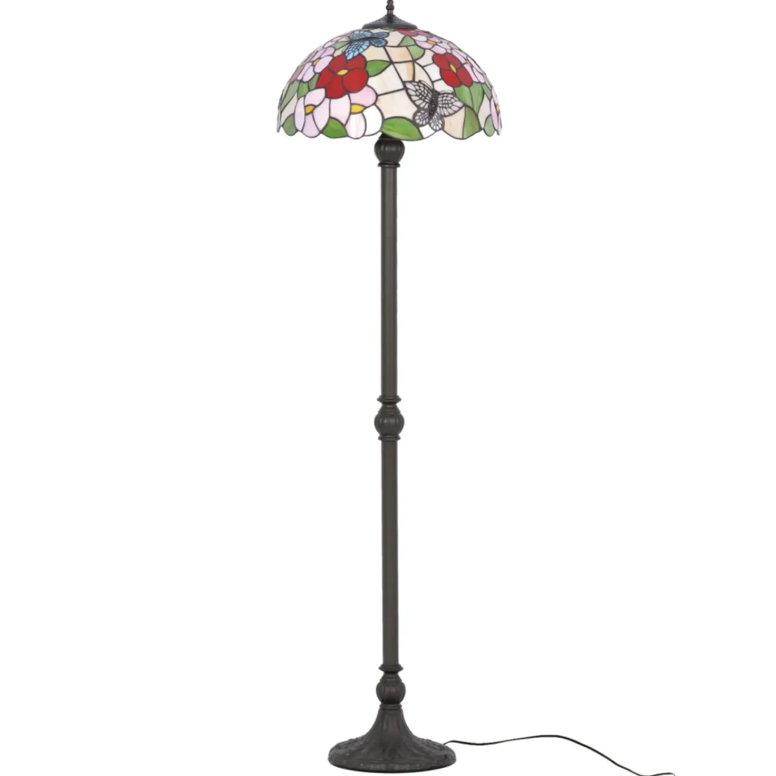 Sklep Kaja Wielobarwna lampa podłogowa, witraż K-F161386 z serii BUTTERFLY* Tradycyjne Lampy Podłogowe|Lampy Podłogowe