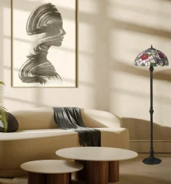 Sklep Kaja Wielobarwna lampa podłogowa, witraż K-F161386 z serii BUTTERFLY* Tradycyjne Lampy Podłogowe|Lampy Podłogowe
