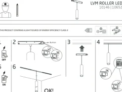 Sklep Kaja Wisząca lampa do szyny magnetycznej 1F 10146 LVM ROLLER LED | Kaja* Szynoprzewody Podtynkowe|Szynoprzewody Natynkowe