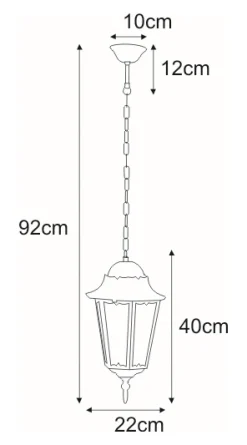 Sklep Kaja Wisząca lampa zewnętrzna na taras K-5006H CZ/ZŁ LOZANA | Kaja* Lampy Ogrodowe Wiszące