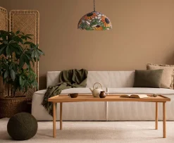 Sklep Kaja Witrażowa lampa wisząca, regulowana wysokość K-P16814 z serii SUNFLOWER* Randole Tradycyjne|Żyrandole Tradycyjne - Retro