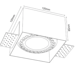 Sklep Kaja Wpustowa oprawa do kuchni 12x12cm GU10/ES111 ANT 3268 z serii CAGE* Oprawy Podtynkowe