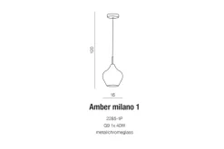 Sklep Kaja Wąska lampa wisząca w kolorze m AZ3077 AMBER | Kaja miedziany Discount