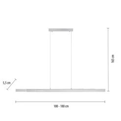 Sklep Kaja Wąska, wisząca lampa sufitowa LED 11660-95 z serii LUZI | Kaja szary Fashion
