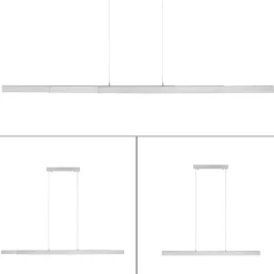 Sklep Kaja Wąska, wisząca lampa sufitowa LED 11660-95 z serii LUZI | Kaja szary Fashion