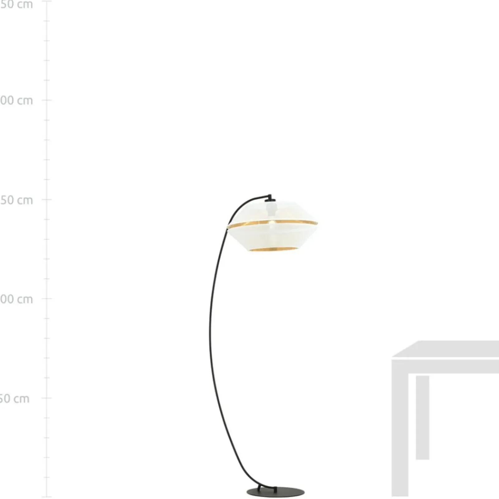 Sklep Kaja Wygięta, ozdobna lampa stojąca z białym abażurem 1184/LP z serii MALIA* Lampy Podłogowe Z Abażurem