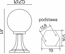 Sklep Kaja Wyjątkowa lampa ogrodowa K 4011/1/K 250 z serii KULE CLASSIC | Kaja Oświetlenie* Lampy Ogrodowe Stojące