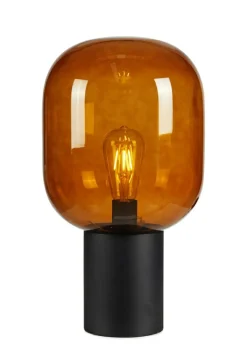 Sklep Kaja Wyjątkowa lampa stołowa z brązowym kloszem 108294 | Kaja Oświetlenie* Nowoczesne Lampki Stołowe