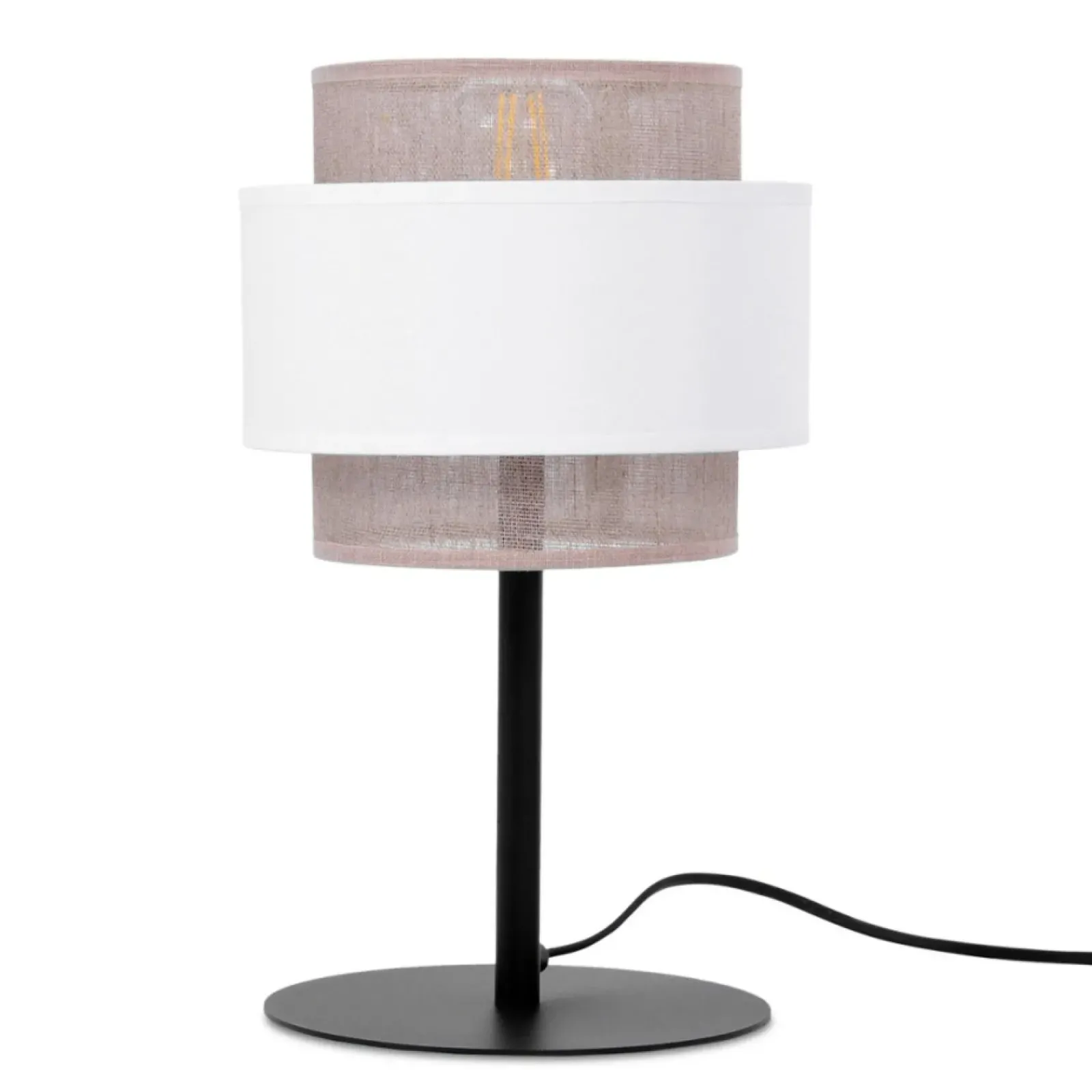 Sklep Kaja Wyjątkowa lampka stołowa z dwuczęściowym abażurem K-5276 z serii CEZAR* Lampki Stołowe Z Abażurem|Tradycyjne Lampki Stołowe