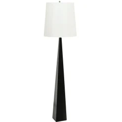 Sklep Kaja Wysoka, czarno-biała lampa podłogowa ASCENT-FL-BLK-W z serii ASCENT* Lampy Podłogowe Z Abażurem|Tradycyjne Lampy Podłogowe