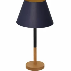 Sklep Kaja Wysoka, granatowo-złota lampka stołowa LX 3758 z serii TABLE LAMPS* Lampki Stołowe Z Abażurem|Tradycyjne Lampki Stołowe