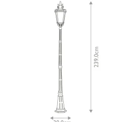 Sklep Kaja Wysoka lampa ogrodowa, wys. 239cm BT5-L z serii BALTIMORE* Lampy Ogrodowe Stojące