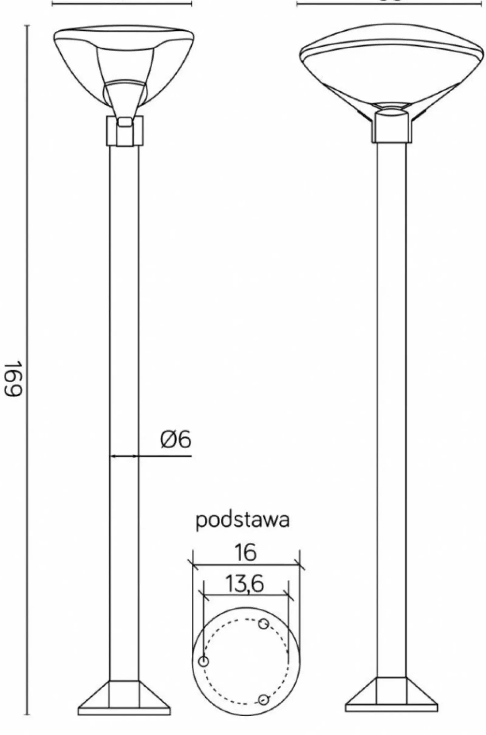 Sklep Kaja Wysoka lampa ogrodowa z nietuzinkowym kloszem TEO 1 z serii TEO | Kaja Oświetlen* Lampy Ogrodowe Stojące