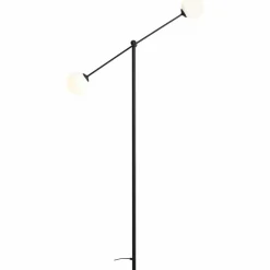 Sklep Kaja Wysoka lampa podłogowa czarna z kloszami 1081A1 OHIO | Kaja* Tradycyjne Lampy Podłogowe