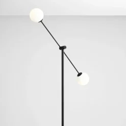 Sklep Kaja Wysoka lampa podłogowa czarna z kloszami 1081A1 OHIO | Kaja* Tradycyjne Lampy Podłogowe