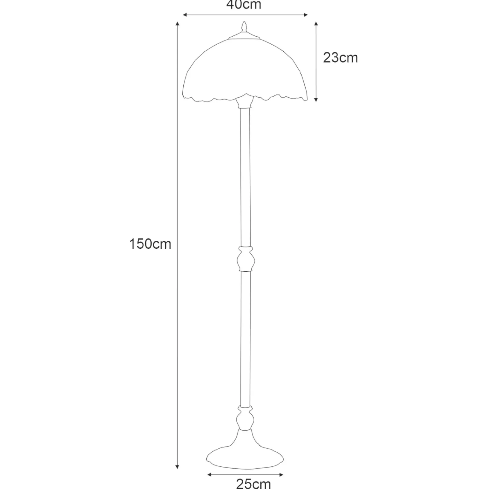 Sklep Kaja Wysoka lampa podłogowa z okazałym kloszem K-F16814 z serii SUNFLOWER* Tradycyjne Lampy Podłogowe|Lampy Podłogowe