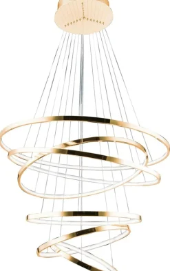 Sklep Kaja Wysoka lampa wisząca obręcz LED AZ2921 WHEEL LONG DIMM | Kaja złoty Best Sale