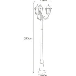 Sklep Kaja Wysoka zewnętrzna latarnia K-7009A2/3 CZ/ZŁ STANDARD | Kaja* Latarnie Ogrodowe|Lampy Ogrodowe Stojące