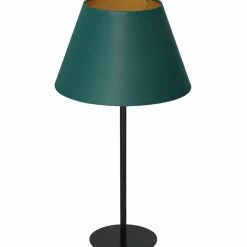 Sklep Kaja Wysoka, zielono-złota lampka stołowa LX 3560 z serii ARDEN | Kaja* Lampki Stołowe Z Abażurem|Tradycyjne Lampki Stołowe