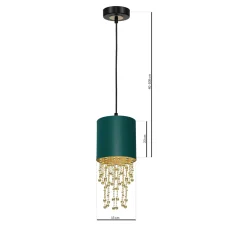 Sklep Kaja Wytworna lampa wisząca w zielonym kolorze MLP6449 z serii ALMERIA | Kaja Oświetl* Żyrandole Z Abażurem
