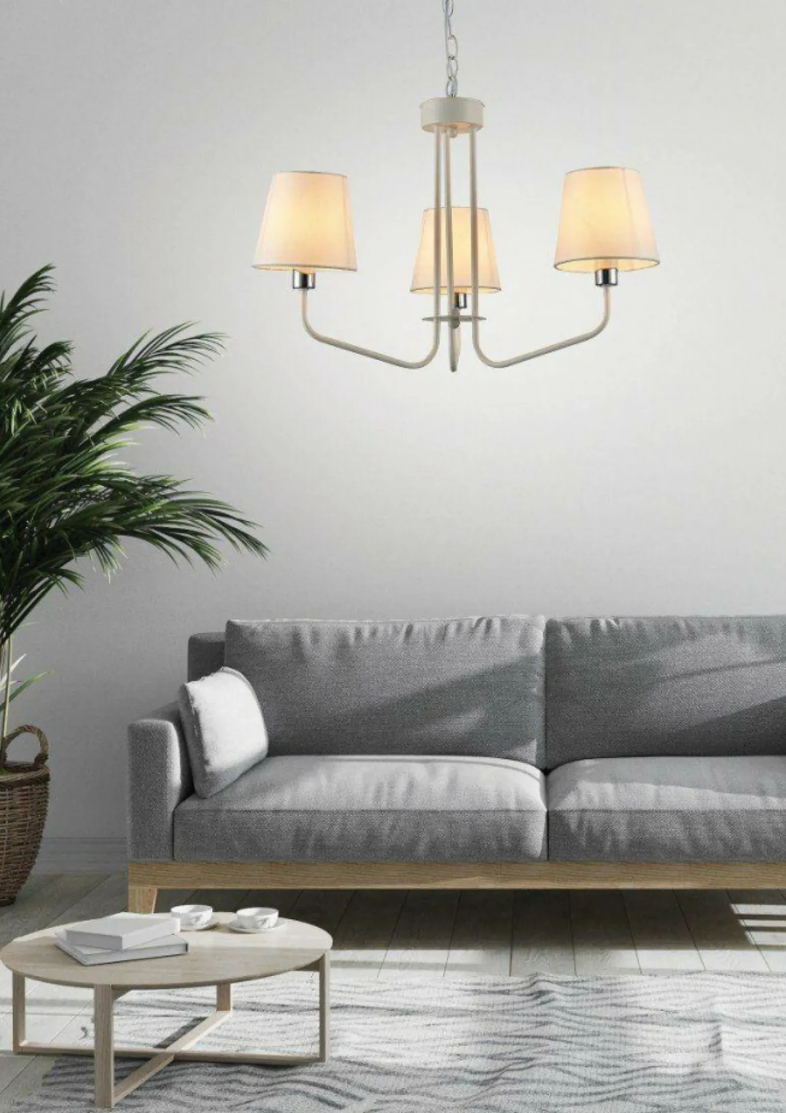 Sklep Kaja Żyrandol biały do sypialni salonu E14 LEDEA 50203098 YORK | Kaja Fashion