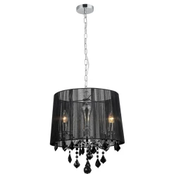 Sklep Kaja Żyrandol glamour z abażurem MDM-2572/3 BK CORNELIA | Kaja Oświetlenie* Żyrandole Z Abażurem