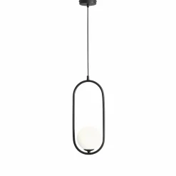 Sklep Kaja Żyrandol nowoczesny czarny z białym kloszem 1086G1 RIVA | Kaja Zadzwońporabattel.783200183(8-16)/mailsklep@kaja.com.pl Store