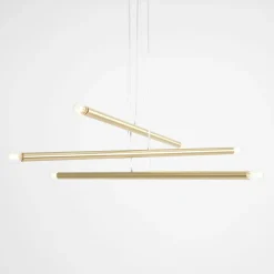 Sklep Kaja Żyrandol nowoczesny złoty do salonu 1072K40 TUBO | Kaja Oświetlenie Zadzwońporabattel.783200183(8-16)/mailsklep@kaja.com.pl Best Sale