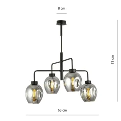 Sklep Kaja Żyrandol w stylu loftowym, do salonu 1163/4 LUKKA | Kaja Oświetlenie Discount