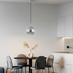 Sklep Kaja Żyrandol z chromowanym, okrągłym kloszem LP-2844/1P S CH z serii PALLA Sale