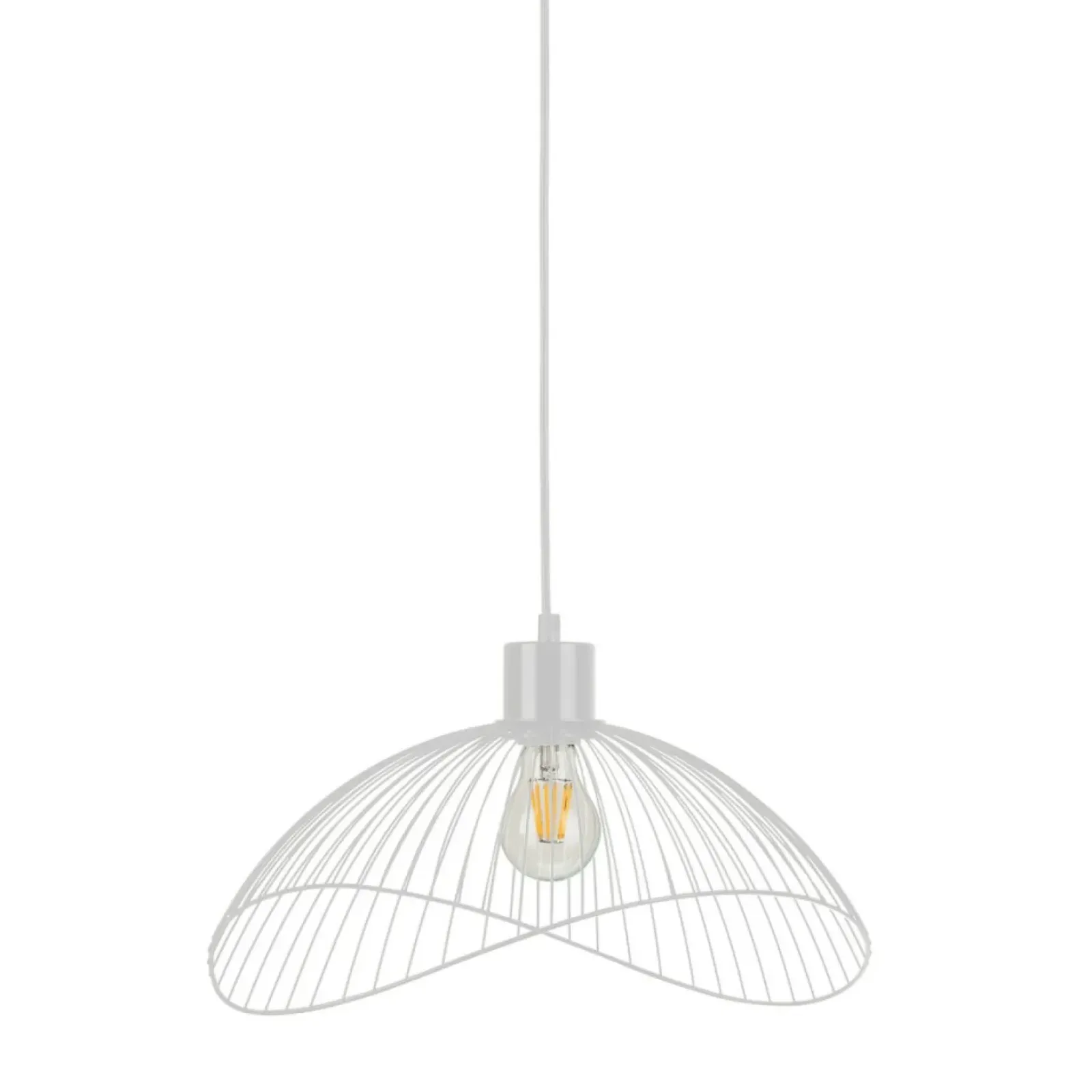 Sklep Kaja Żyrandol z drucianym kloszem ⌀40cm PND-1702-1-M-W NUNEZ | Kaja Best Sale