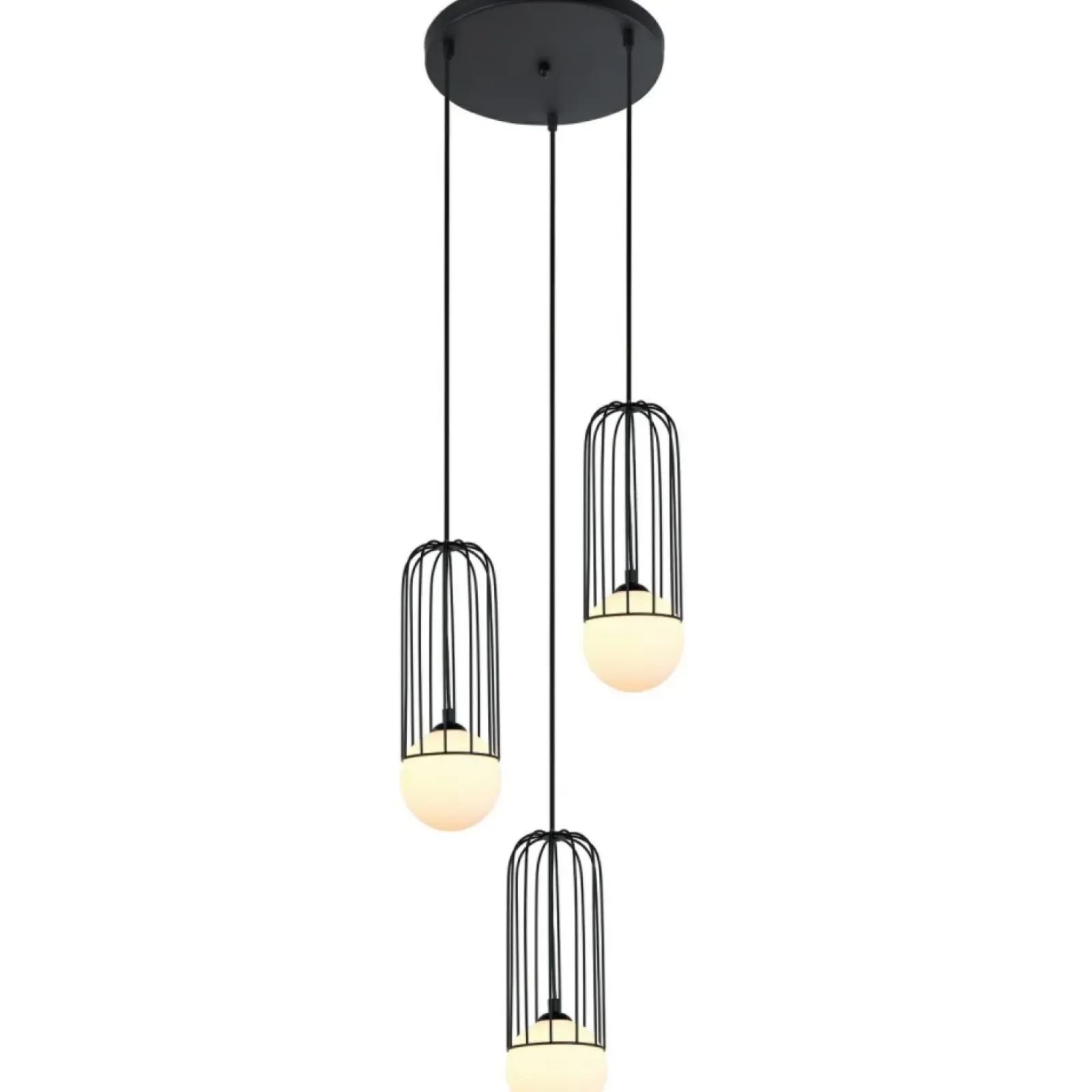 Sklep Kaja Żyrandol z drucianymi kloszami MDM-3938/3 BK SIMON | Kaja Oświetlenie Outlet