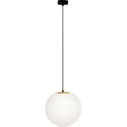 Sklep Kaja Żyrandol z dużym białym kloszem 30 cm K-4912 ISLA | Kaja Oświetlenie Shop