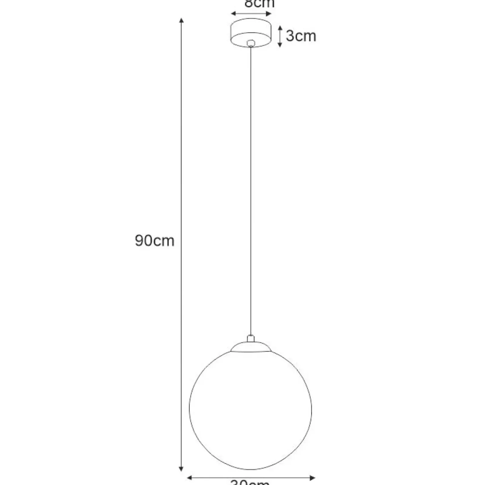Sklep Kaja Żyrandol z dużym białym kloszem 30 cm K-4912 ISLA | Kaja Oświetlenie Shop