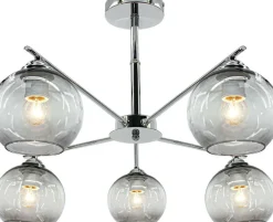 Sklep Kaja Żyrandol z kloszami w stylu lampionów 1859/5 8C | Kaja Oświetlenie chrom Cheap