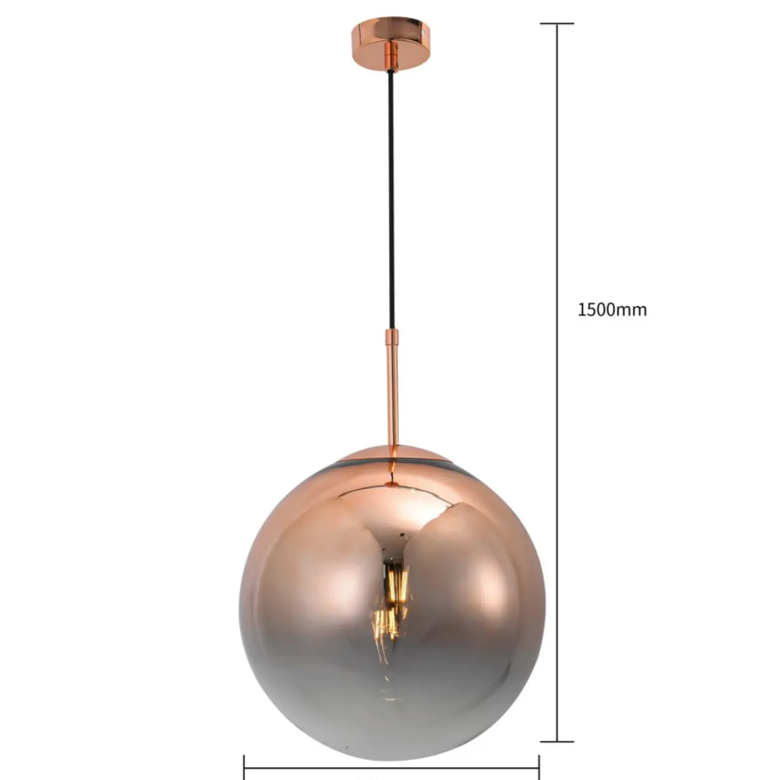 Sklep Kaja Żyrandol z miedzianym kloszem LP-2844/1P MI PALLA | Kaja Oświetlenie Outlet