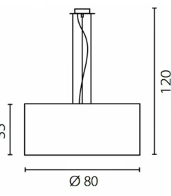 Sklep Kaja Żyrandol z okrągłym, dużym abażurem ⌀80cm 67842 ONDE | Kaja Cheap