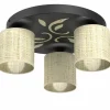 Sklep Kaja Zdobiona lampa sufitowa, rattanowe abażury LX 9723 NATUR | Kaja Shop