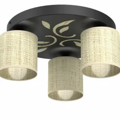 Sklep Kaja Zdobiona lampa sufitowa, rattanowe abażury LX 9723 NATUR | Kaja Shop