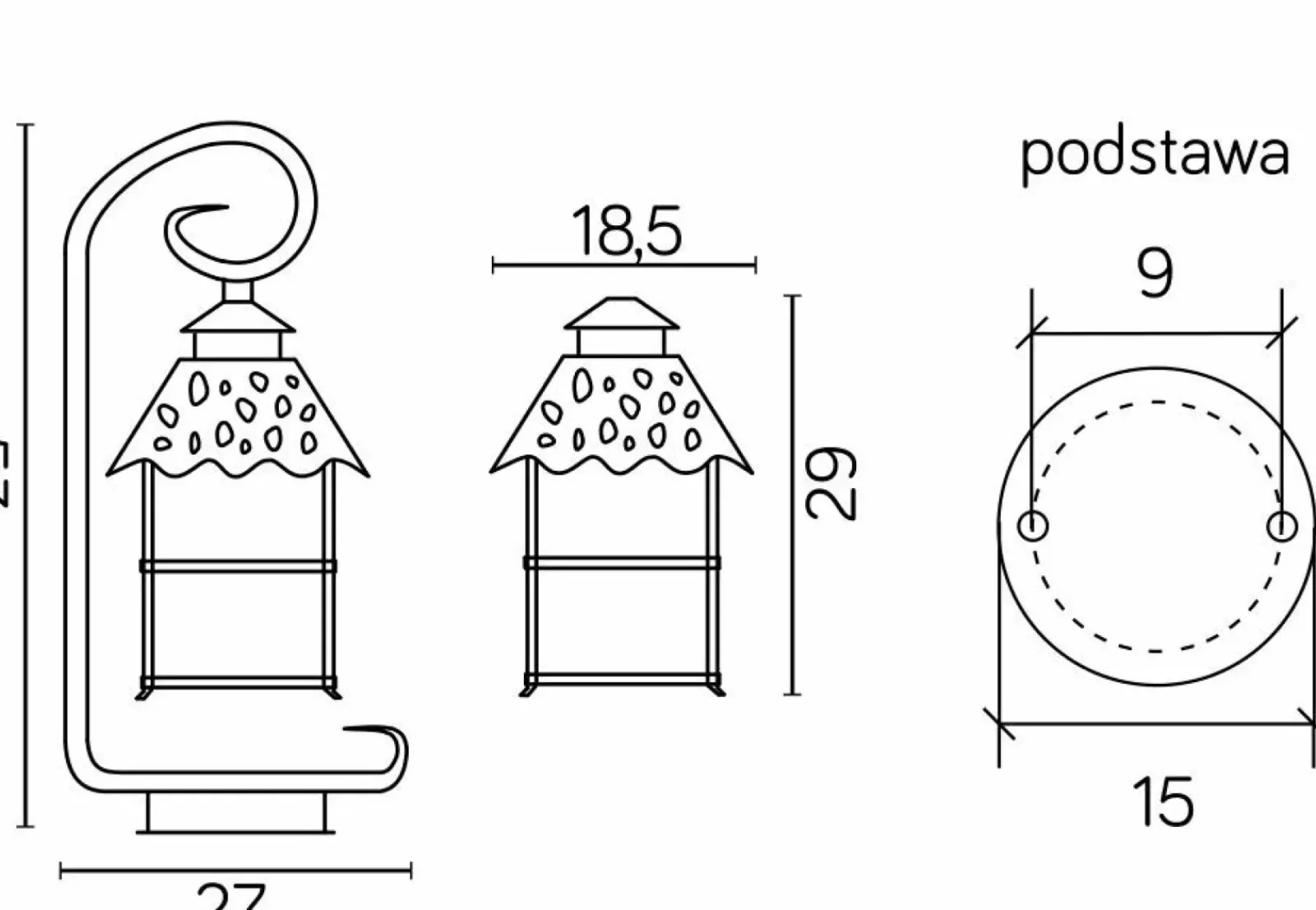 Sklep Kaja Zewnętrzna lampa stojąca, na żarówkę E27 K 4011/1/Z z serii CADIZ | Kaja Oświetl* Lampy Ogrodowe Stojące