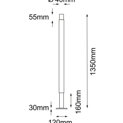 Sklep Kaja Zewnętrzna, prosta lampa stojąca 135cm ANT 9904 NATSU | Kaja* Lampy Ogrodowe Stojące