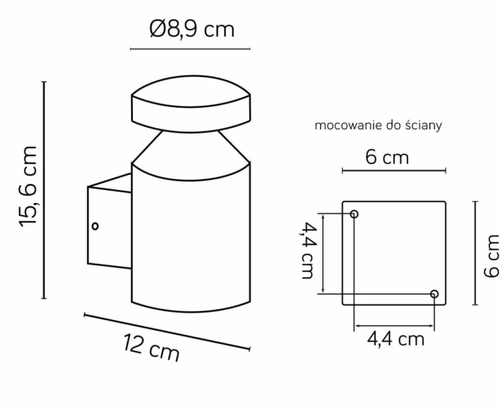Sklep Kaja Zewnętrzny kinkiet z wbudowanym LED-em 6W DL-K100 z serii DELTA | Kaja Oświetlen* Kinkiety Ogrodowe
