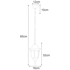 Sklep Kaja Zewnętrzny lampion wiszący na łańcuchu K-5007H/N VASCO | Kaja* Lampy Ogrodowe Wiszące