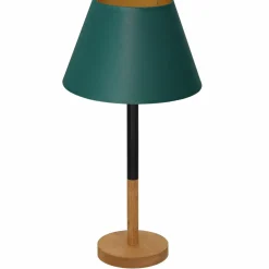 Sklep Kaja Zielona lampa stołowa, brązowa podstawka LX 3757 z serii TABLE LAMPS* Lampki Stołowe Z Abażurem|Tradycyjne Lampki Stołowe