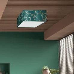 Sklep Kaja Zielona lampa sufitowa z ciekawym wzorem MLP7575 z serii ZIGGY | Kaja Oświetleni* Plafony Klasyczne