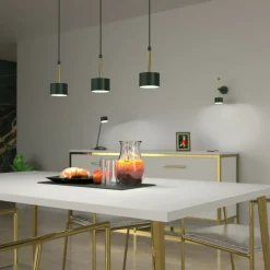 Sklep Kaja Zielona lampa ze złotymi elementami MLP7767 z serii ARENA | Kaja Oświetlenie Cheap