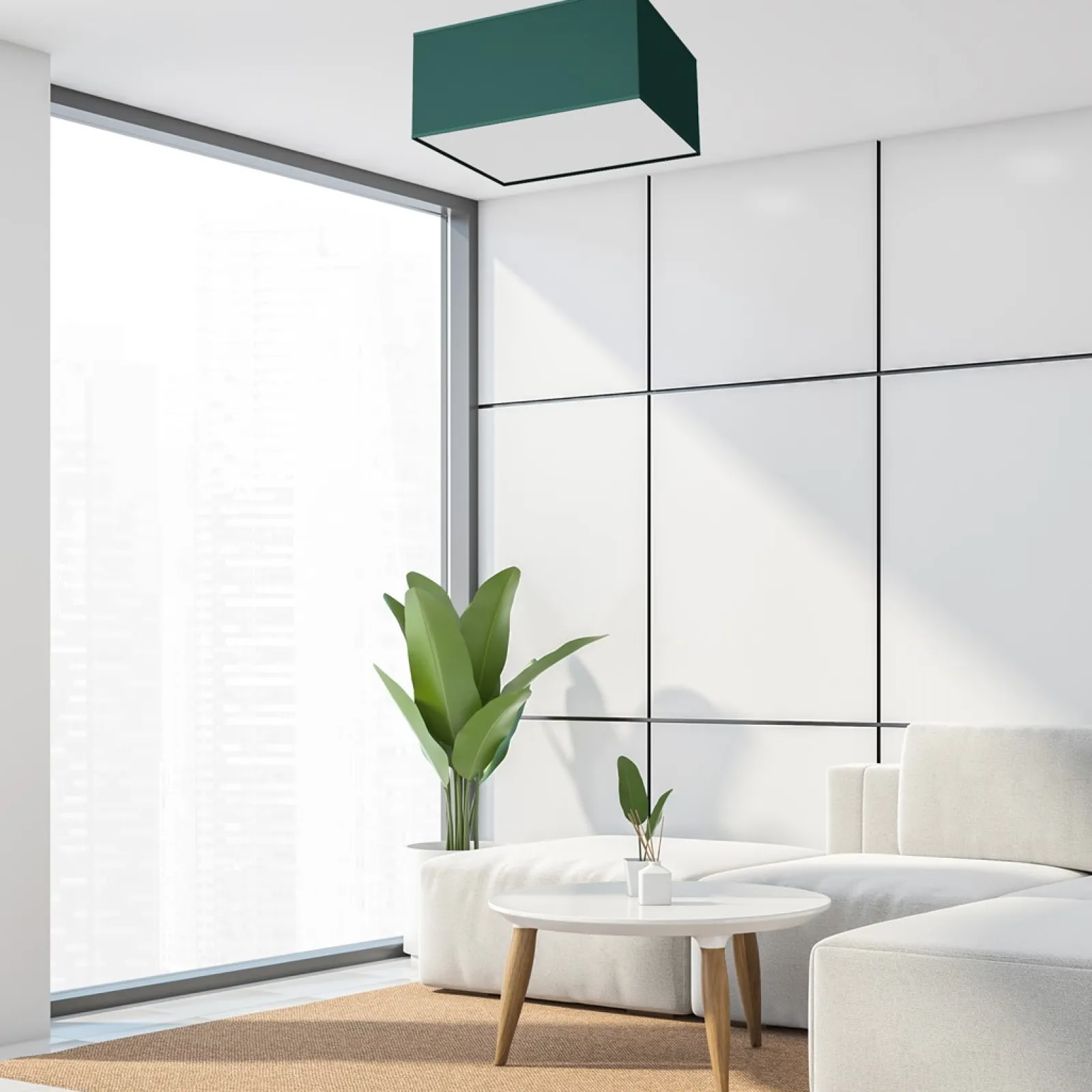 Sklep Kaja Zielona, prostokątna lampa sufitowa do korytarza MLP7874 z serii VERDE | Kaja Oś* Plafony Klasyczne