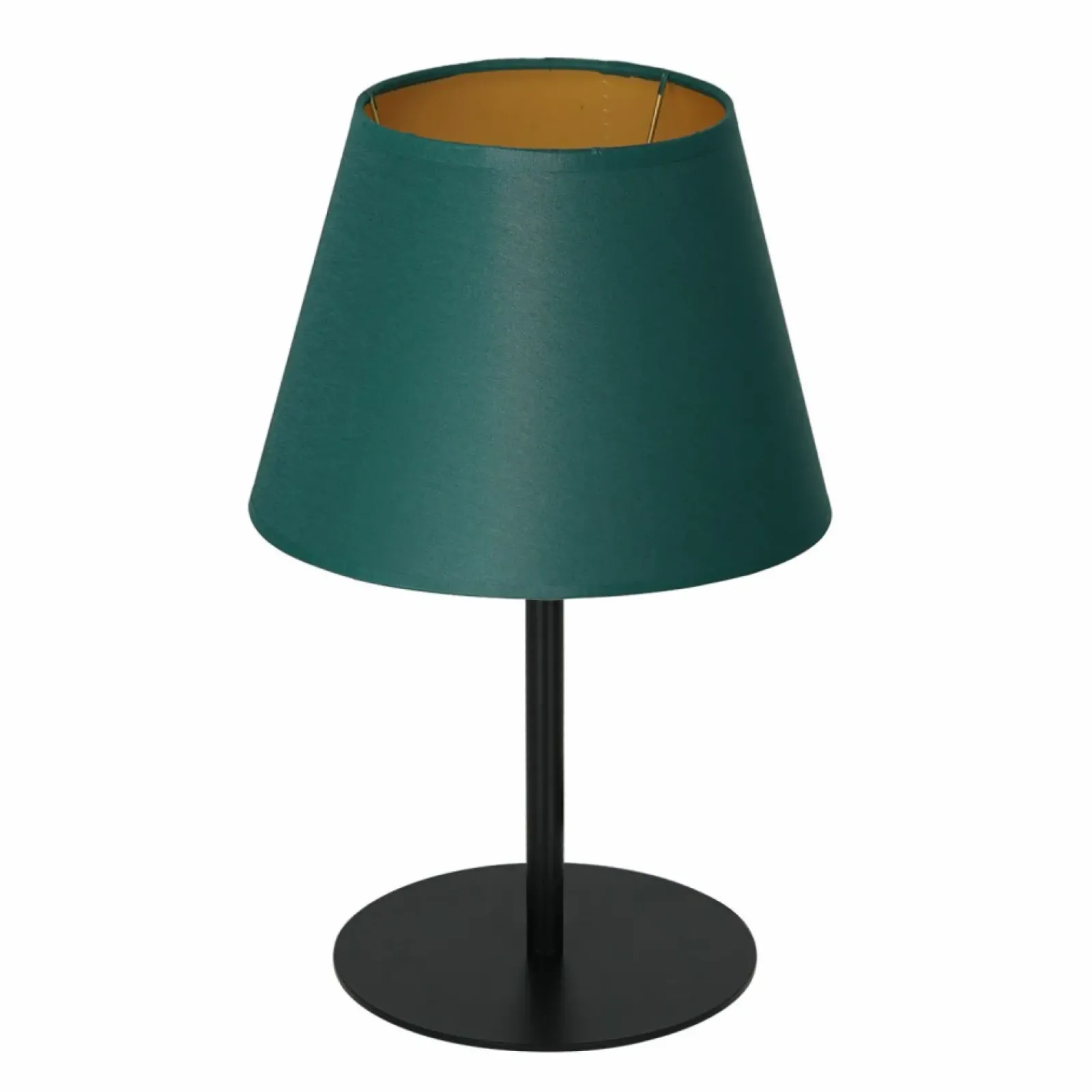 Sklep Kaja Zielono-złota lampa stołowa, stożkowy abażur LX 3559 z serii ARDEN* Lampki Stołowe Z Abażurem|Tradycyjne Lampki Stołowe