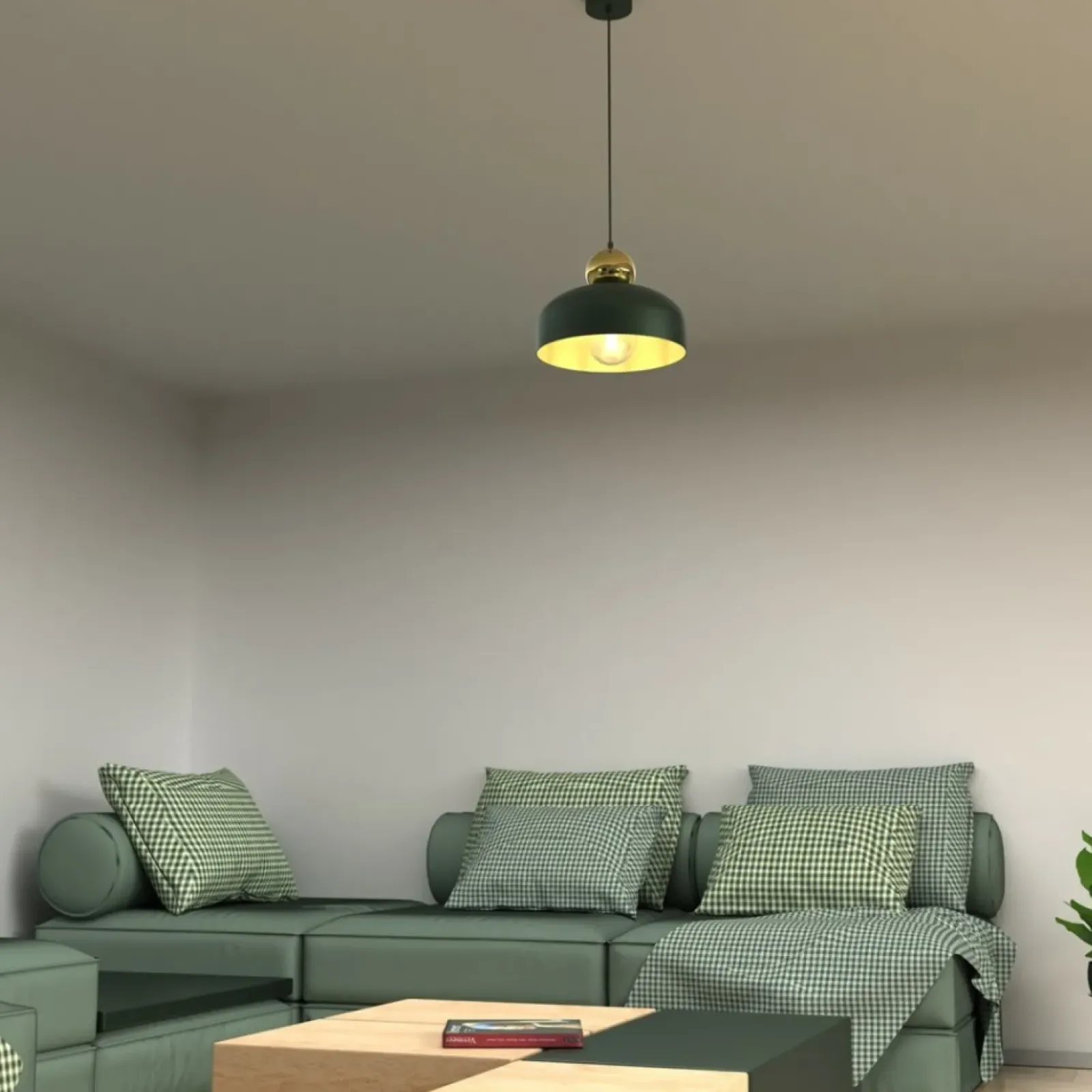 Sklep Kaja Zielono-złota, metalowa lampa wisząca MLP7694 z serii HARALD | Kaja Oświetlenie Shop